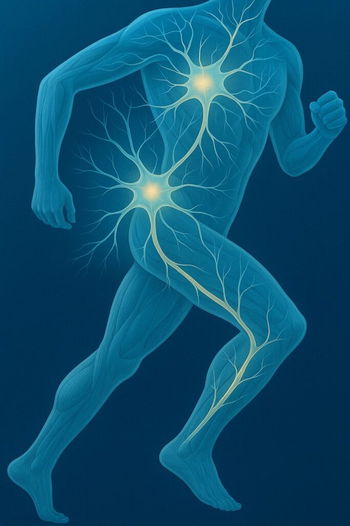 rappresentazione di un sistema nervoso rilassato e in equilibrio di un paziente affetto da fibromialgia, dopo una seduta di pilates reformer e Tower